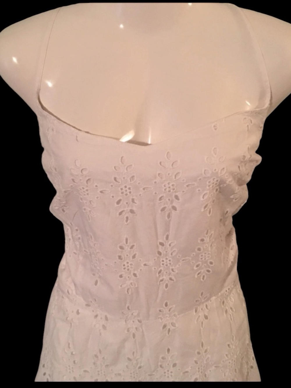 Timeless White Eyelet Fit & Flare Dress•XL